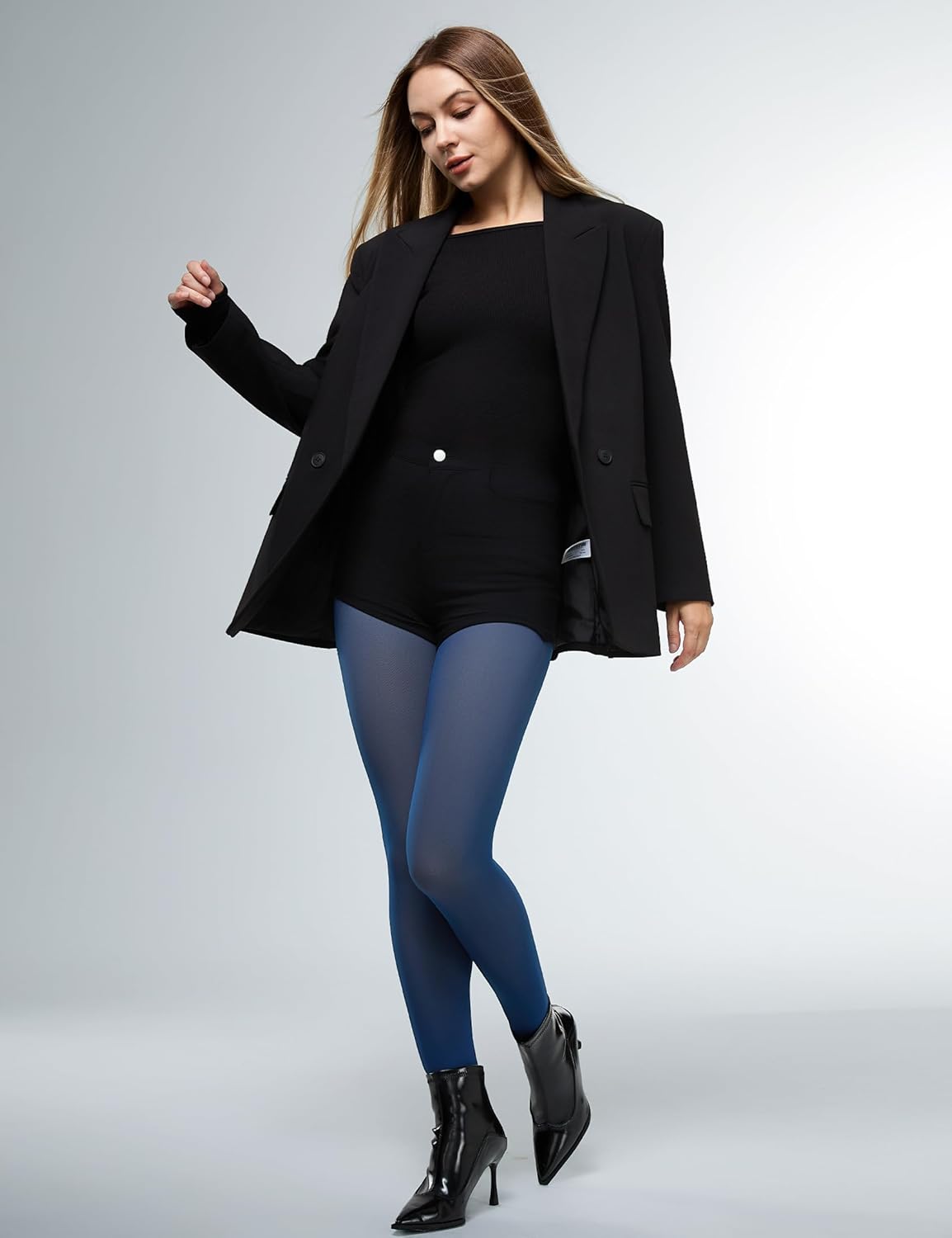 Fleece Lined Tights Footless Women Sheer Warm Pantyhose Leggings Toeless Fake Translucent Thermal Thick Winter No Feet Tights - Image 3