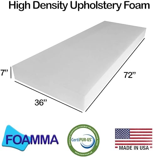 Miniatura 8 de Foamma Cojín de espuma para tapicería de alta densidad de 4 x 36 x 72 pulgadas (reemplazo de asiento, hoja de tapicería, acolchado de espuma)