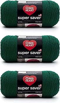 Red Heart Super Saver Paddy Green Yarn - 3 Pack of 198g/7oz - Acrylic - 4 Medium Worsted - 364 Yards - Knitting/Crochet