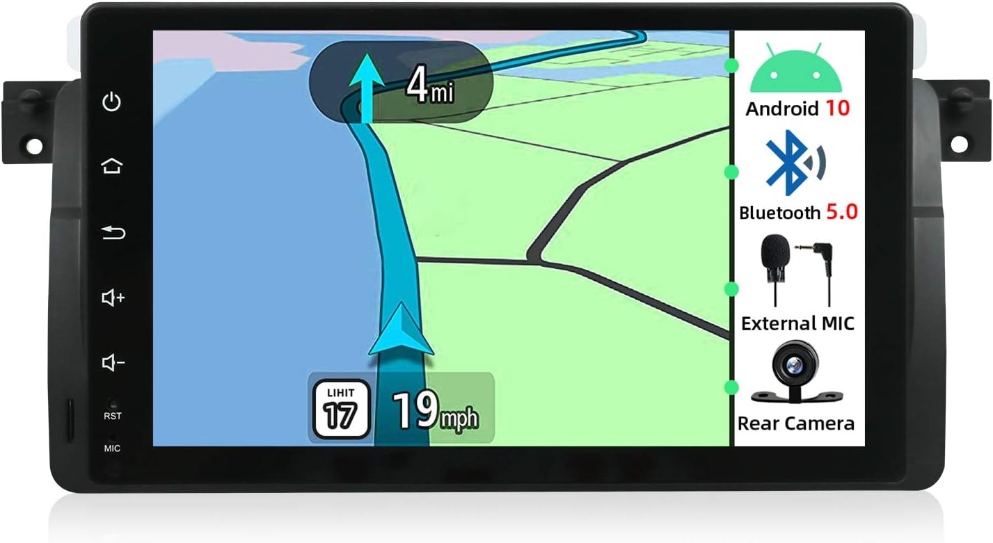 JOYX Android 9.0 Single Din Car Stereo GPS Navigation Fit for BMW E46