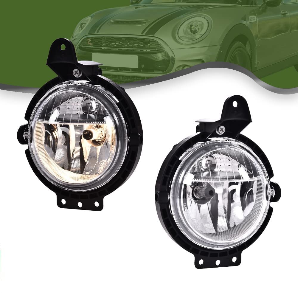 G-PLUS Bumper Fog Lights Compatible with Mini Cooper R55 R56 R57 R58 2007-2015 Fog Lamps Driver & Passenger Side Clear Lens Fog Lamp Accessories neblineros para autos delantero faros antiniebla