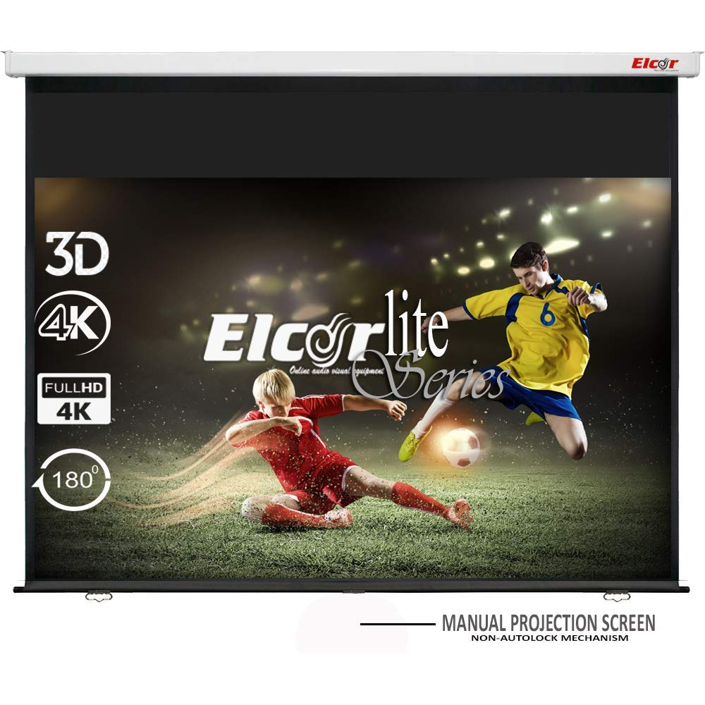 ELCOR lite series manual wall type projector screen, 110- Inch Diagonal in 16:09 aspect format, 4.5ft. height x 8ft.width, UltraHD, Active3D, 4k technology. (B0795PSXJ7) Amazon Price History, Amazon Price Tracker