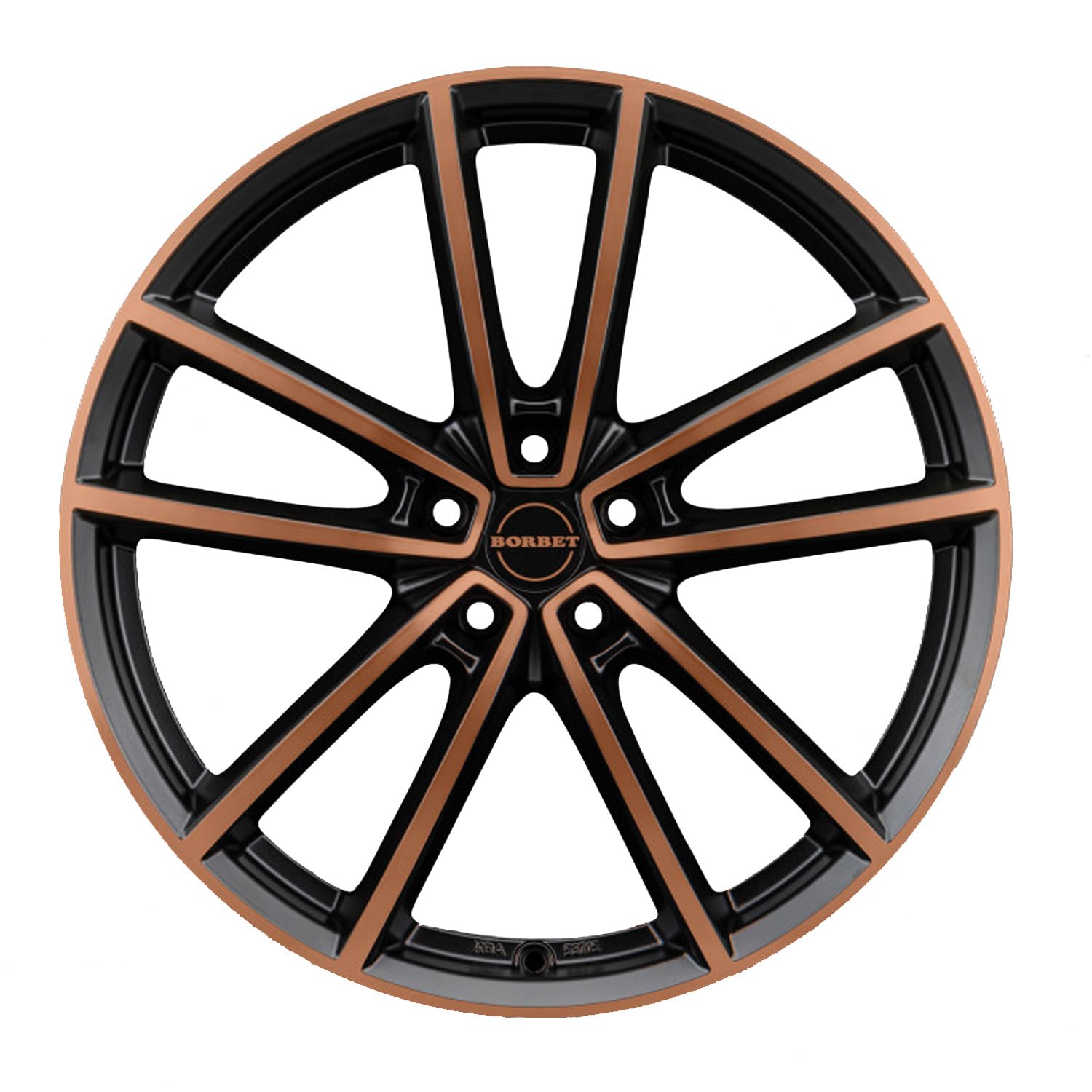 4x Llantas Borbet W 8x19 ET48 5x112 black copper polished matt compatible con Seat Alhambra Altea Born Cupra Leon ST Cupra Leon Leon