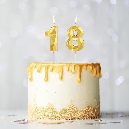Miniatura 8 de Velas de cumpleaños número 21 con forma de diamante 3D, velas de feliz cumpleaños, 21 velas para decoración de cumpleaños, boda, fiesta temática,