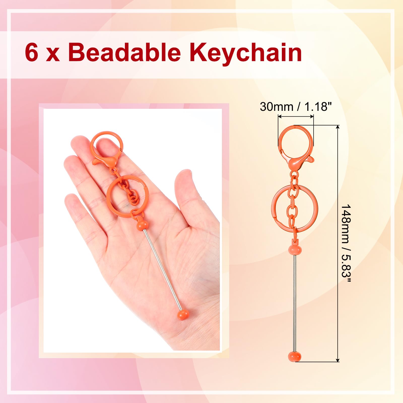 PATIKIL 6 Pcs Beadable Keychains Bars - Image 2