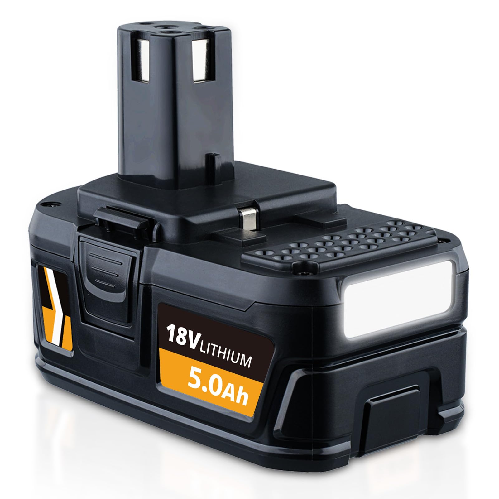PERSEVER 18V 5.0Ah Lithium-Ion Battery Replacement for Ryobi P108 RB18L50 RB18L40 P107 P106 P105 P104 LED Indicator