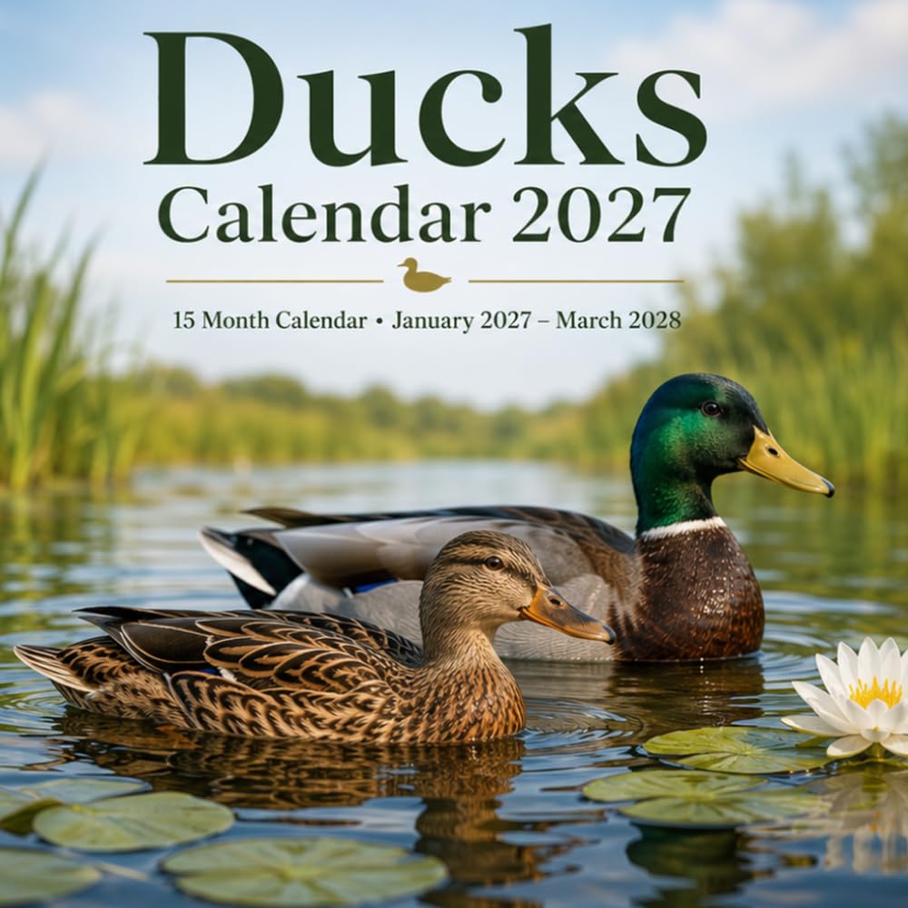 Ducks Calendar 2027: 15-Month Monthly Planner Featuring Beautiful Duck Photography and Scenic Wetland Landscapes (January 2027–March 2028)
