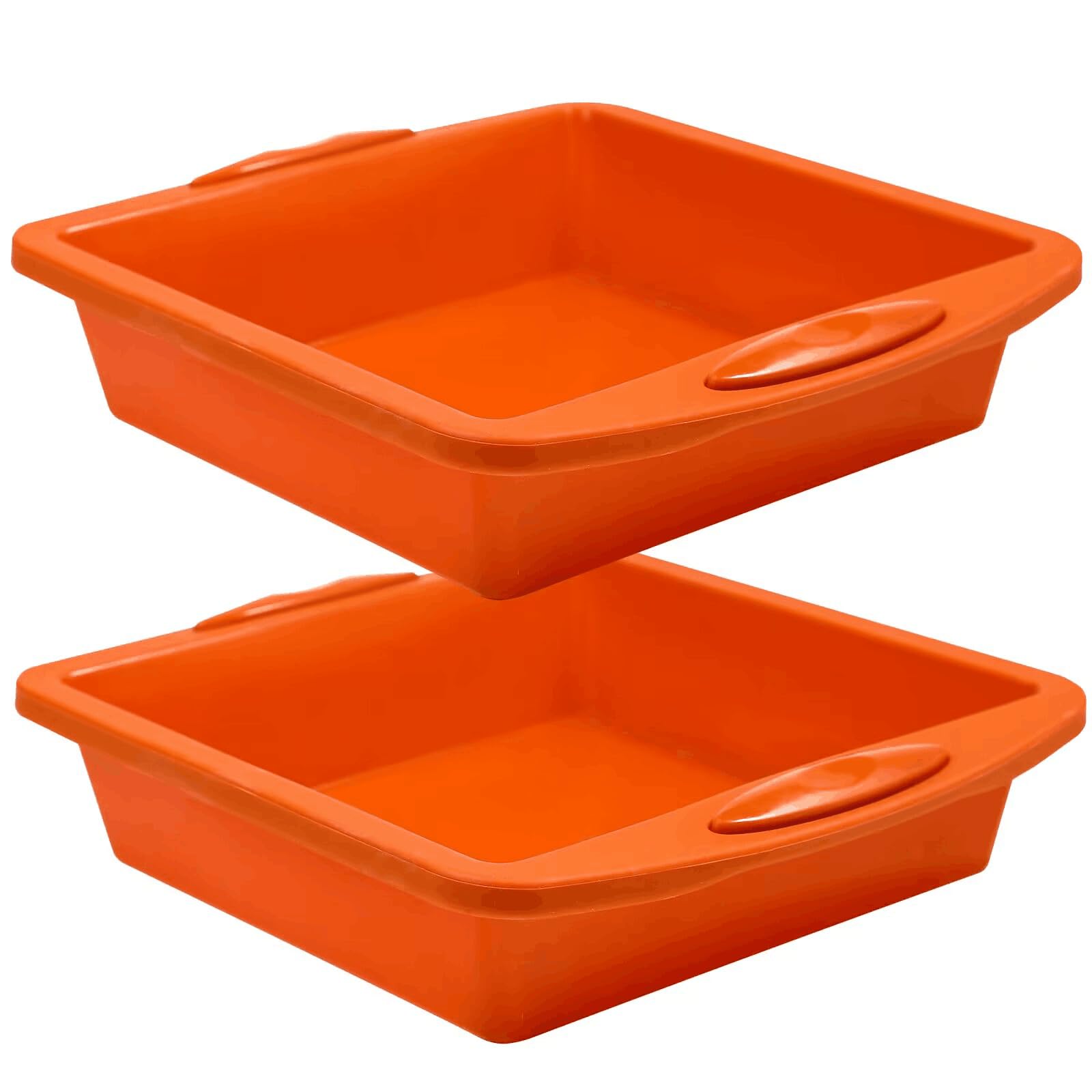 Vinino Quadratische Silikon-Kuchenform – 20,3 Cm, Metallverstärkt, BPA-frei, Backofengeeignet