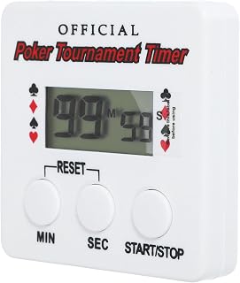 Langlebiger Poker Countdown Timer aus Kunststoff, inkl. AAA Batteriefach (ohne Batterie), 99 Minuten 59 Sekunden, perfekt für Pokerabende und Lernzwecke