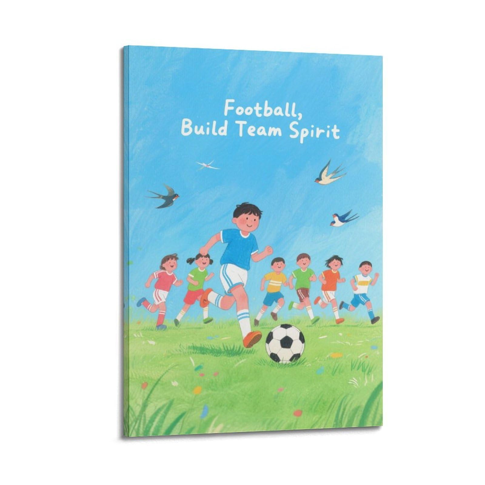 XKUGA Poster decorativo da parete con motivo della squadra di calcio spirituale, poster decorativo da parete per bambini, stampa artistica su tela, poster decorativo per camera da letto, 40 x 60 cm