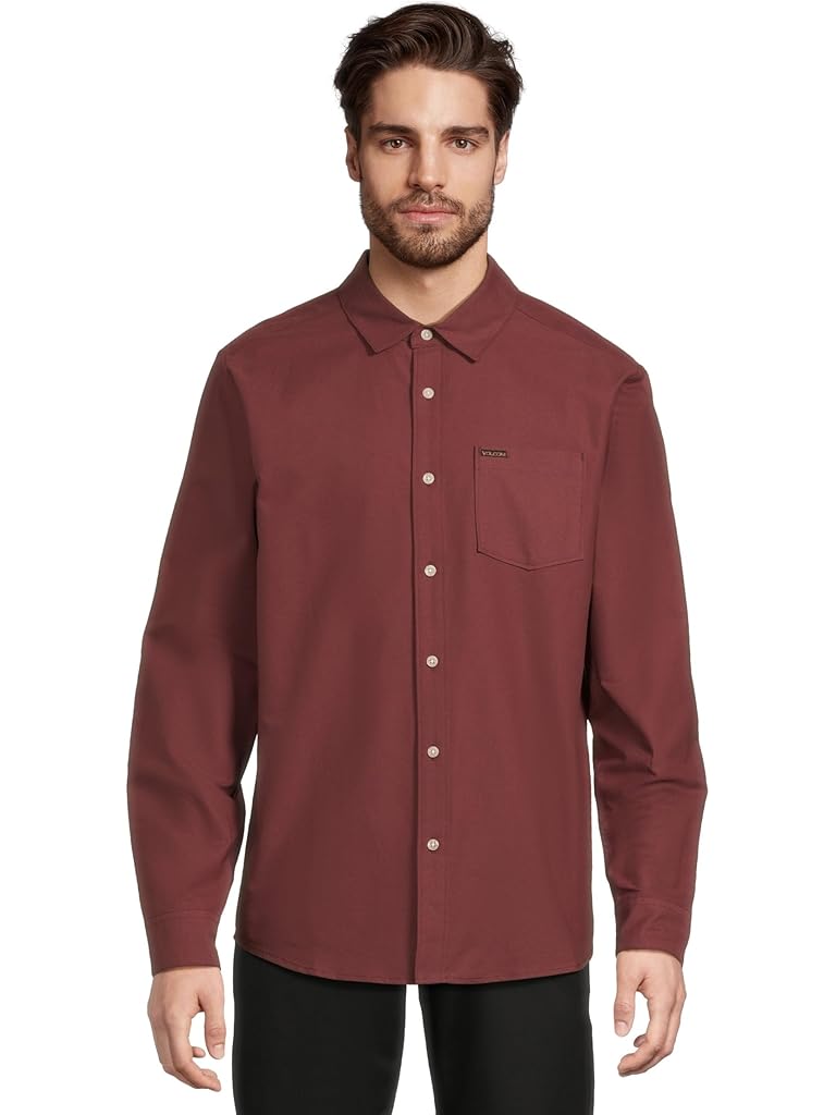 Red Volcom Veeco Oxford Long Sleeve