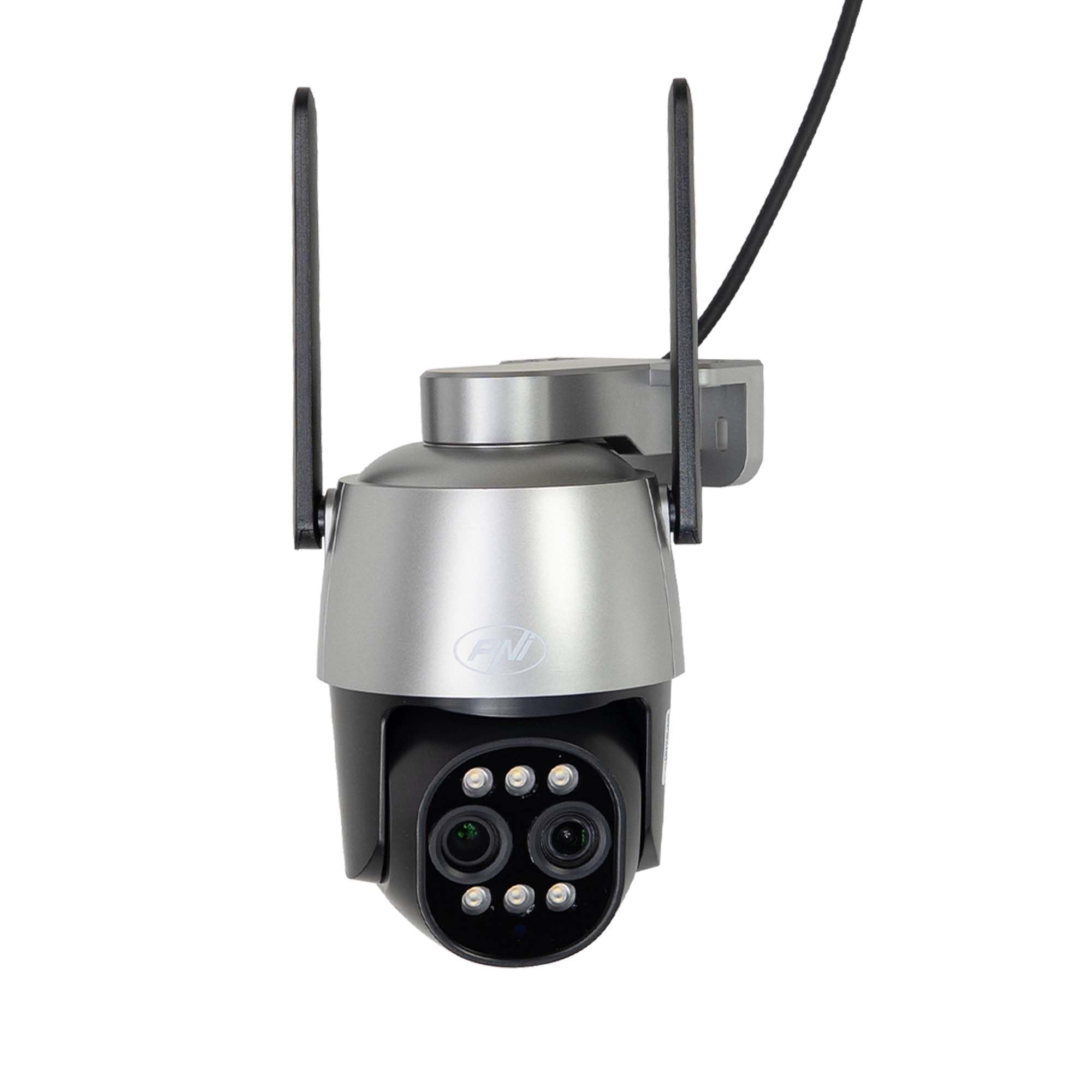 PNI Telecamera di videosorveglianza House IP574 con Wi-Fi, PTZ, doppia lente 4MP + 4MP, zoom ottico 10X, IP65