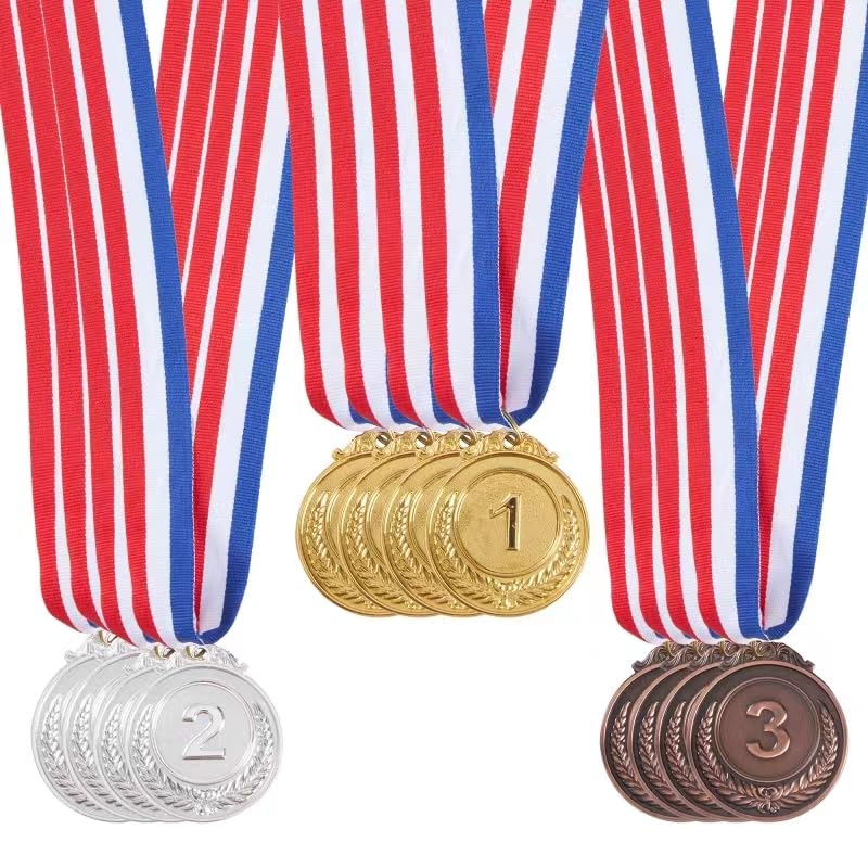 Omevett 12 Pcs Medals For Children Sports Day Medals 2 Inch Gold Silver Bronze Medals Metal For Kids Adults Winner Medal With Ribbon 1st 2nd 3rd Medals Award For Gymnastic Medal Competitions Party - View #11