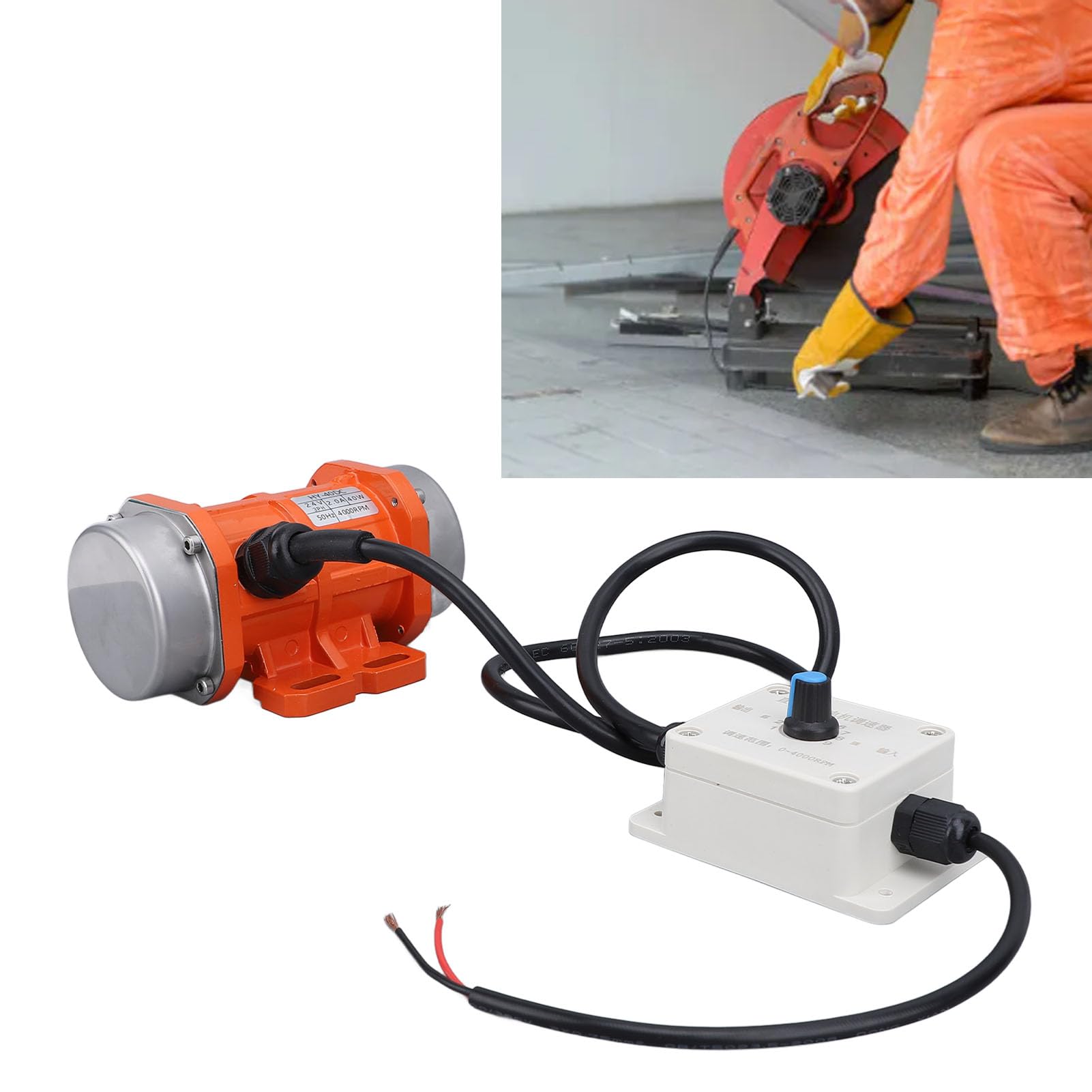 Mini Vibratore per Calcestruzzo Senza Spazzole con velocità Regolabile, Motore di Vibrazione DC24V per Apparecchiature di Verniciatura a Polvere, Dimensioni Compatte e Potenza Elevata (40 W)