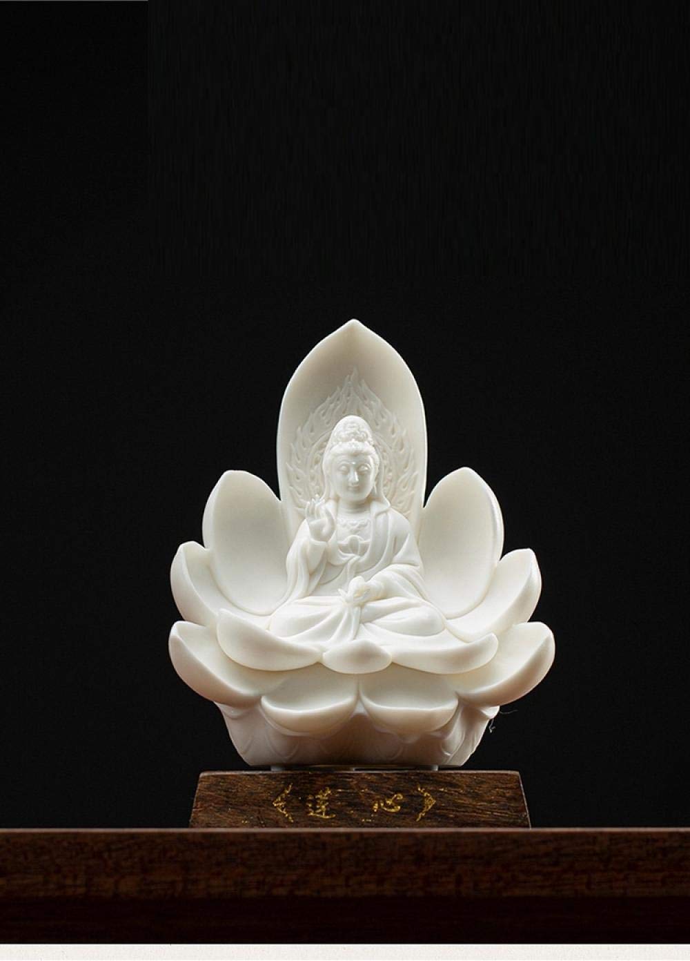 Sculpture de jardin céramique Trois Saint Guanyin en porcelaine blanche