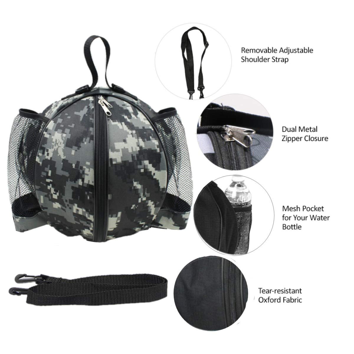 Sac Bandoulière Pour Ballon De Basket – Filet étanche, 28 Cm, Pour Sport Extérieur/salle