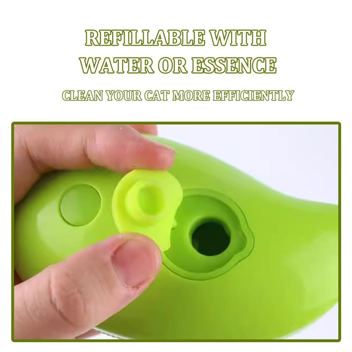 Spazzola A Vapore Per Gatti SANGOGO - Autopulente, In Silicone, Verde, Per Rimuovere Peli E Massaggiare - Foto 8