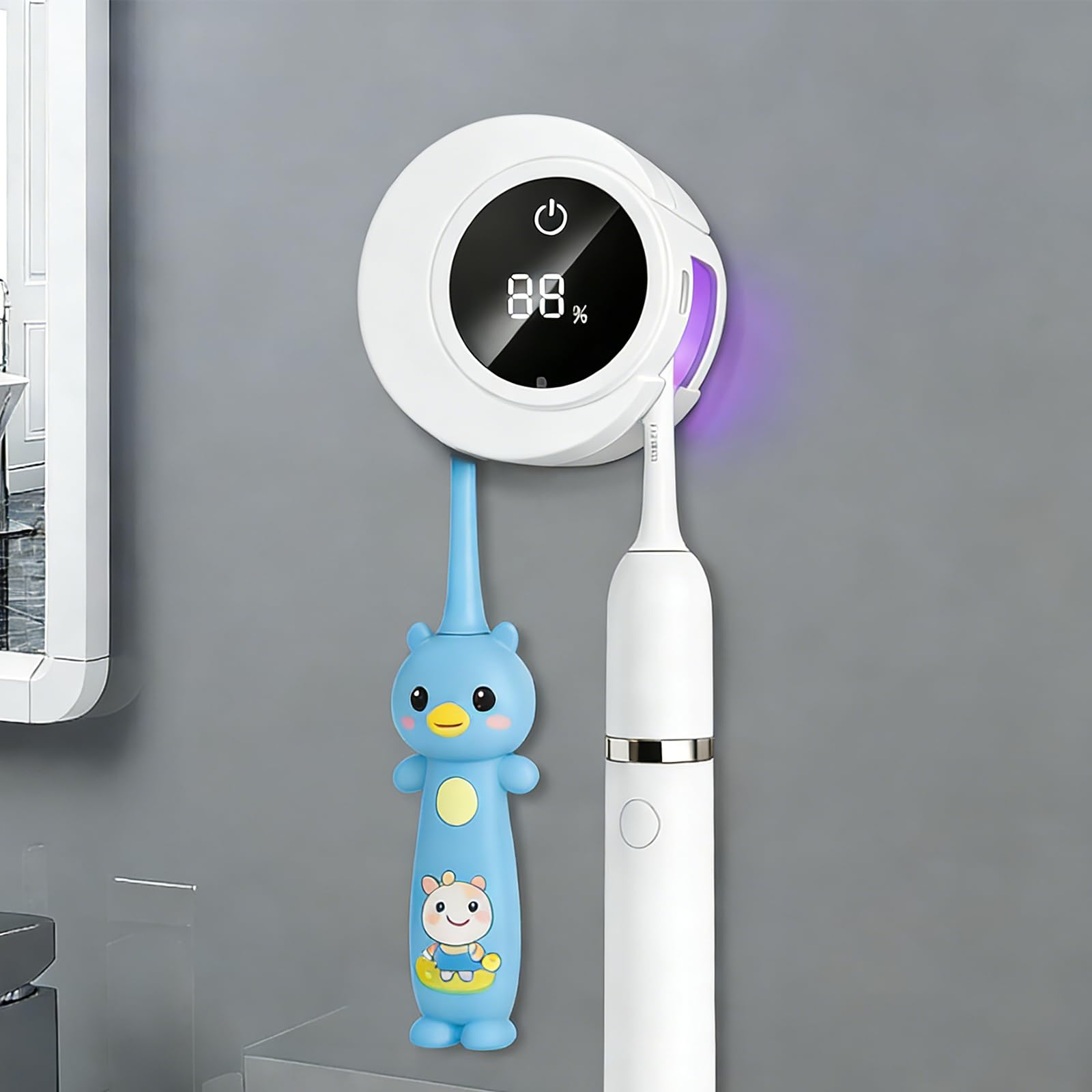 Photo 1 of KOK Smart Toothbrush Holder & Cleaner (White)