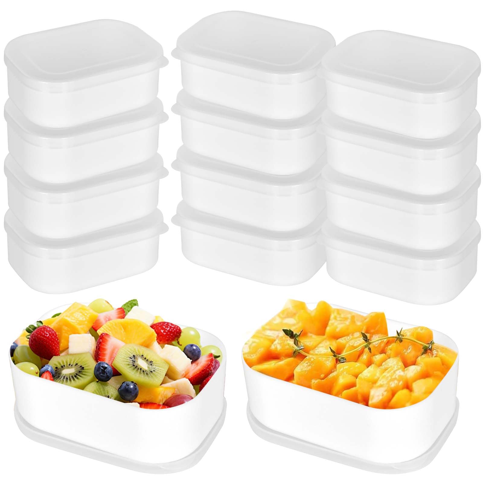 12 Pack Stackable Freezer Containers (280ml) – Small Plastic Containers with Lids, Airtight & Reusable for Meal Prep, Baby Food Storage, Portion Control – BPA-Free, Microwave & Dishwasher Safe