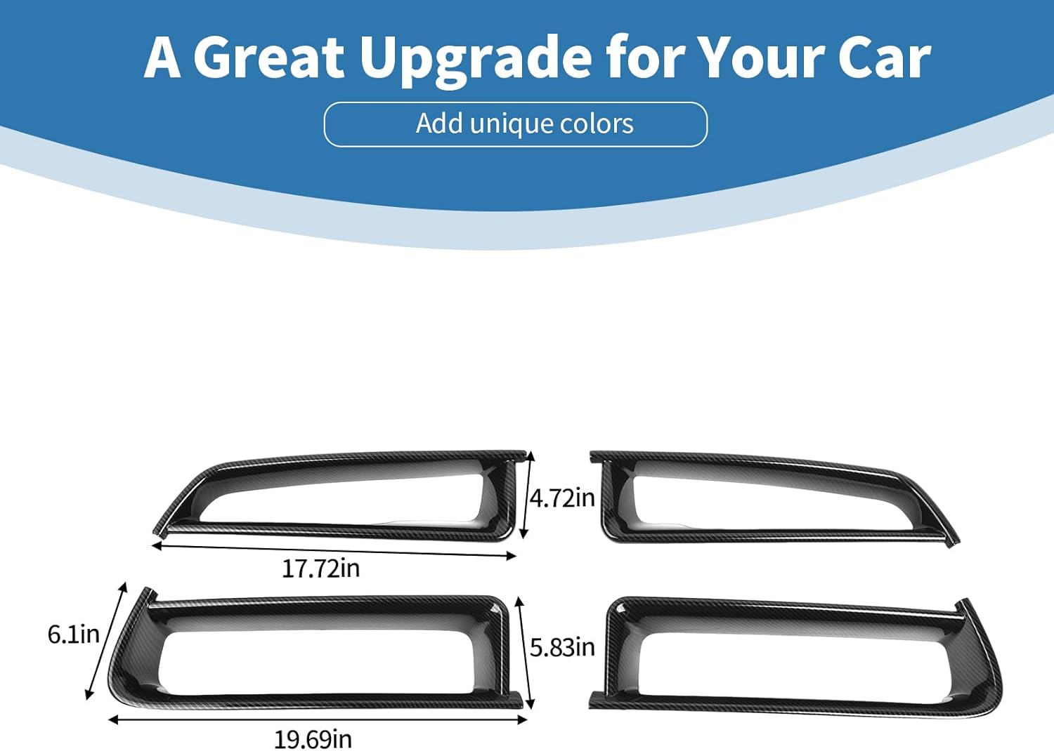 for Charger Grille Inserts Cover Trim Fit for Dodge Charger 2011-2014 Black Carbon Fiber Exterior Accessories 4pcs