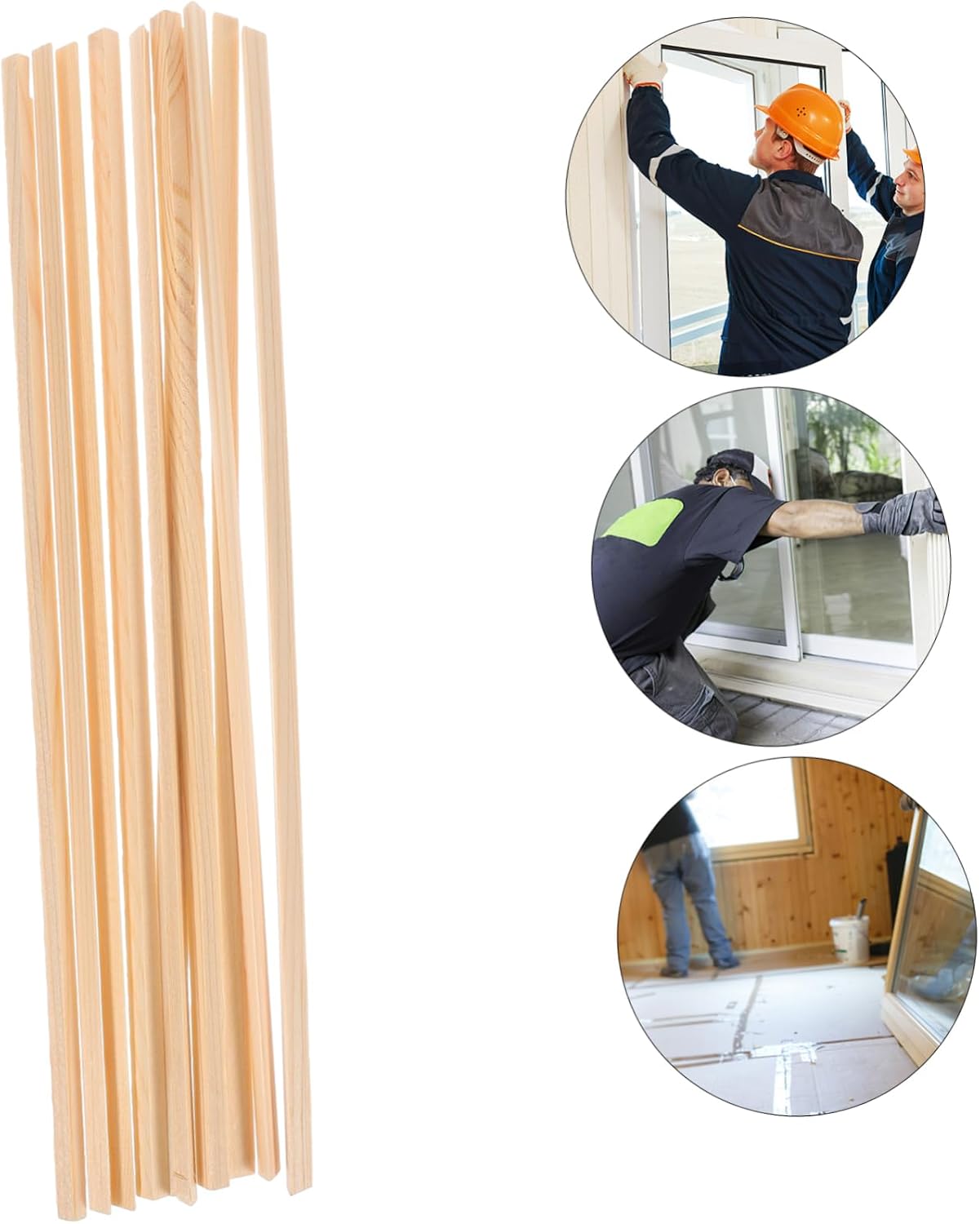 10 Pcs Wooden Window Trim Decorative Strip for DIY Interior Exterior
