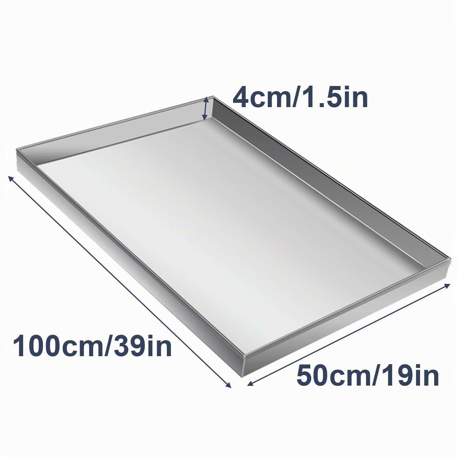 Auffangschale Premium 304 Edelstahl Ölauffangwanne, Mehrzweckwanne, Gewächshauswanne Pflanzwanne Mehrere Größen(100x50x4cm/39x19x1.5in)