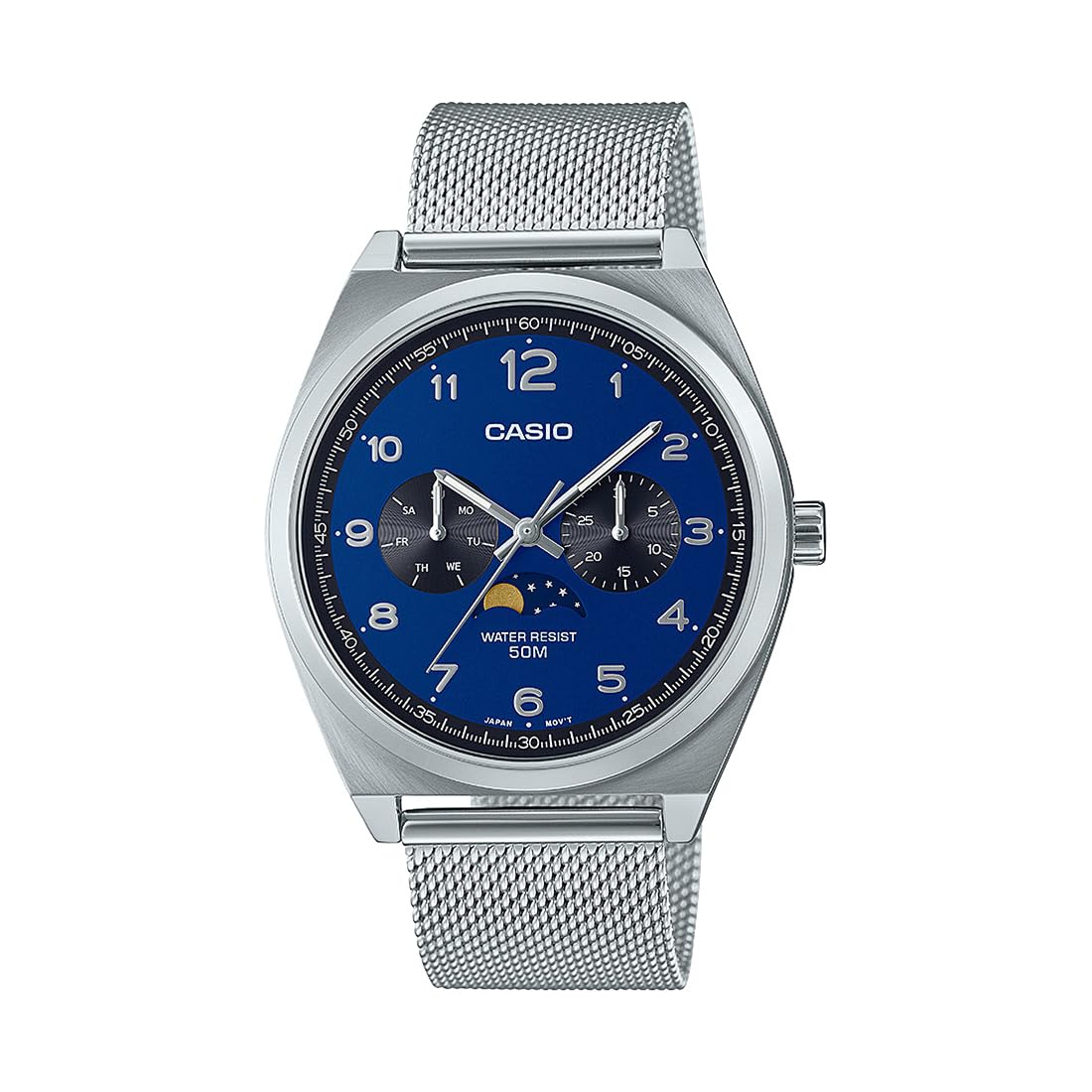 Casio Men Stainless Steel Analog Blue Dial Watch-Mtp-M300M-2Avdf, Band Color-Silver (B0C3QYBBWK) Amazon Price History, Amazon Price Tracker