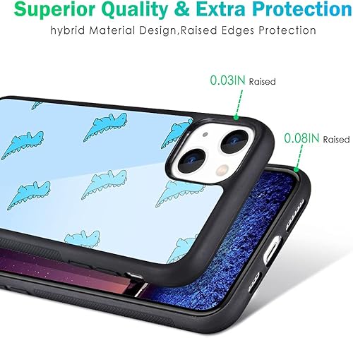 Miniatura 4 de MAYCARI Funda compatible con iPhone 13, diseño de dinosaurio de dibujos animados azules para niñas y mujeres, diseño de animales lindos animales