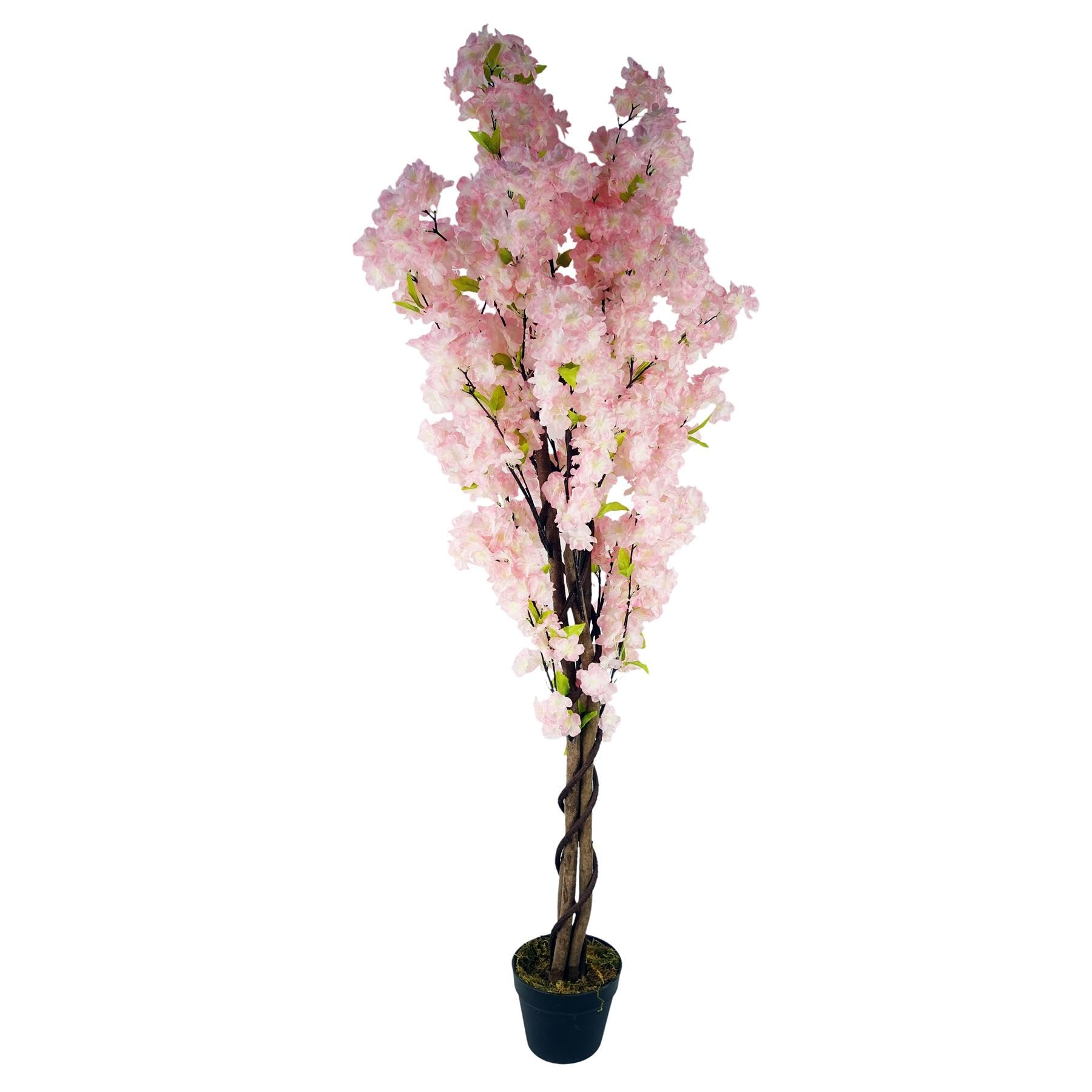 Leaf Design UK Realistic Artificial Blossom Tree, Pink, 150cm
