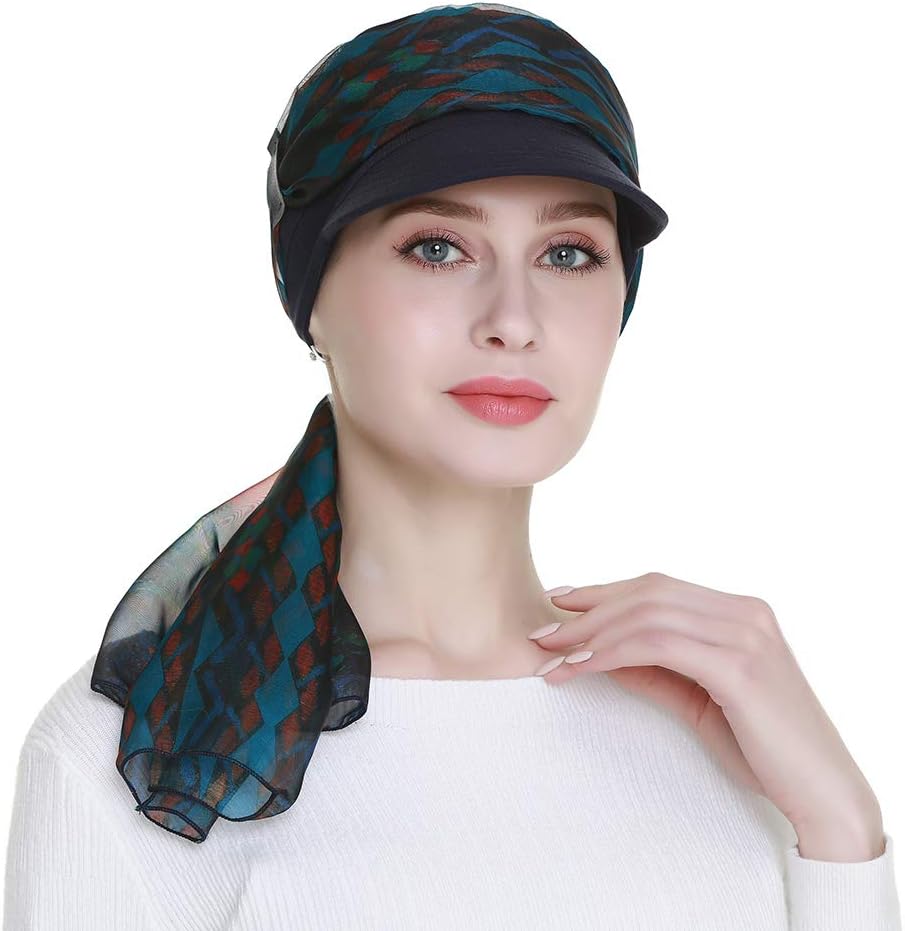 Newsboy Cap for Women Chemo Headwear with Scarfs Hair Loss Available All Year