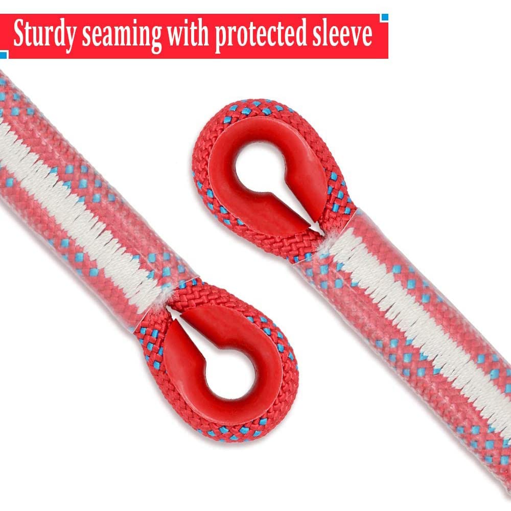 Cuerda de Escalada 10mm 10M Servicio Pesado con 2 Mosquetones Rojo