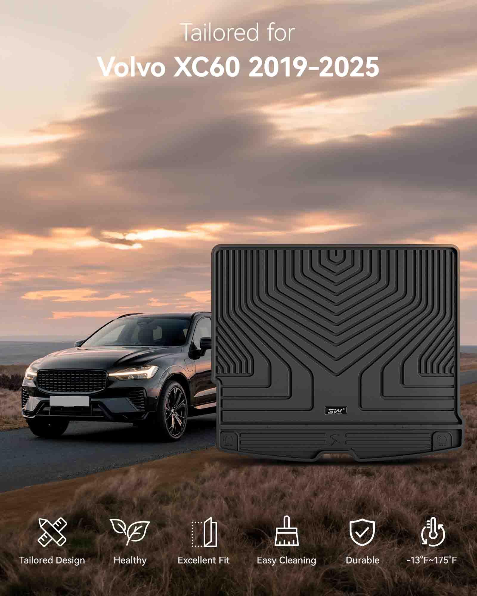 3W Mata Bagażnika dla VOLVO XC60 2018-2025 2026, Wodoodporne i Wytrzymałe Maty ochronne Bagażnika Psów z Thorex™, Tyłu Zrównoważające Uderzenia dla VOLVO XC60