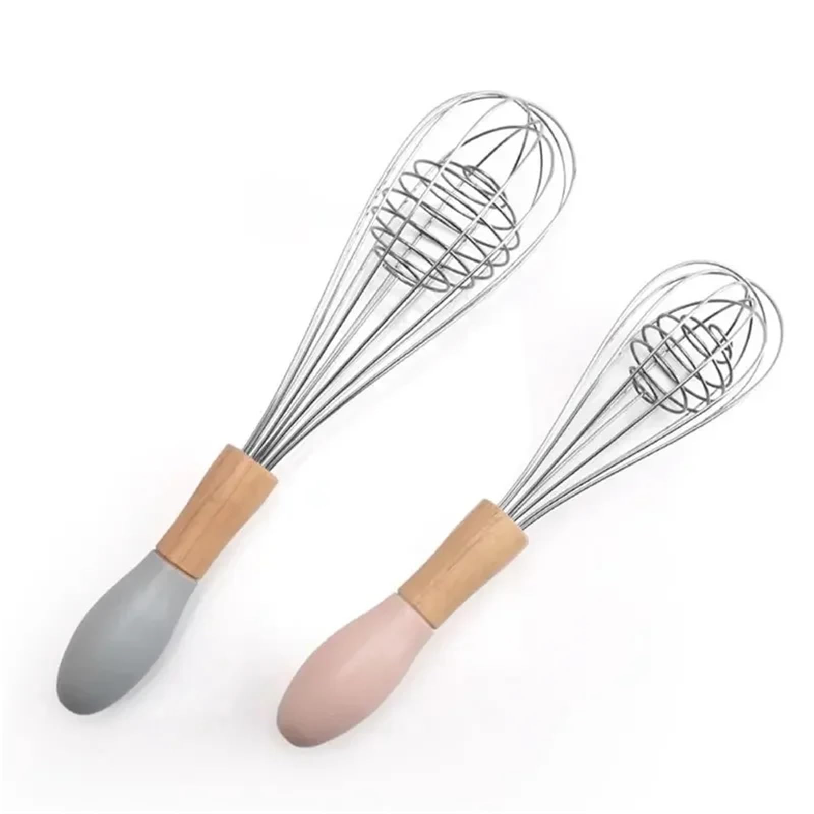 3 pezzi frullatore manuale for uova con manico in legno sbattitore a mano in acciaio inossidabile for pasta, crema, agitazione, frusta, cottura, utensili da cucina Per Cucina