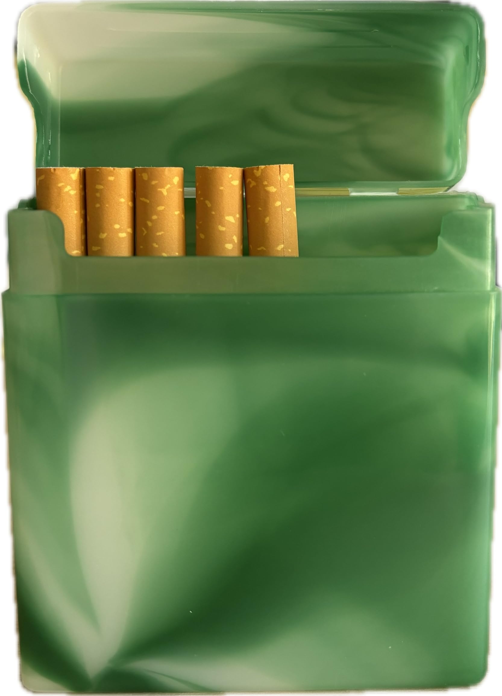 cigarette big one Cigarette Box XL for 25 Cigarettes Plastic Marbled without Bridge Big Pack  Stable and Very Light (Green