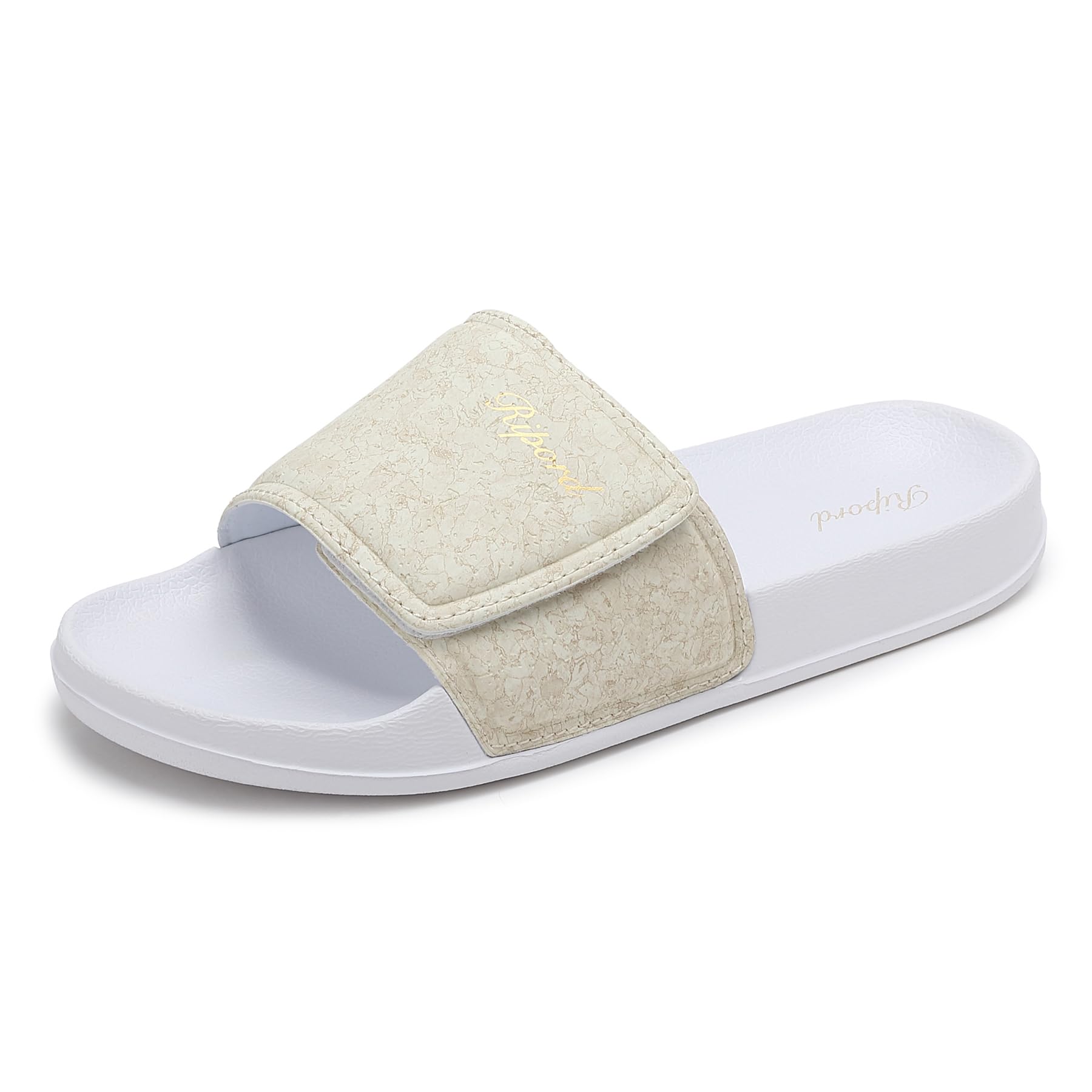 Ripord Damen Sandalen Verstellbare Bequeme Einsteck-Pantoletten Spaziersandalen Innen Außen