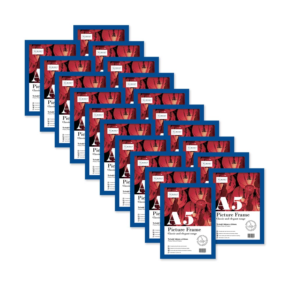 Almost Frameless A5 Blue Picture Frame Set of 20, Display A5 Picture Gallery Wall, Poster, Photo, Artwork, or Print, Blue โ image 1