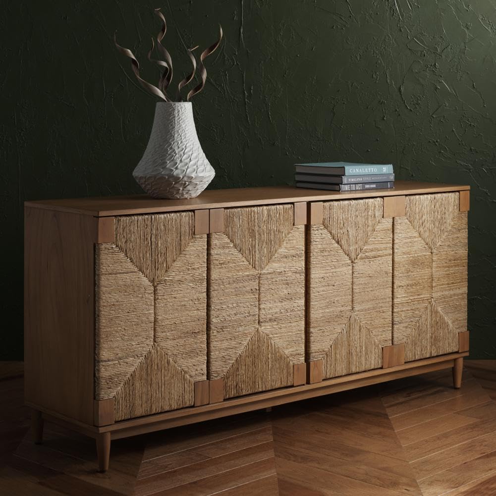 SAFAVIEH Roseanne SFV1310 Sideboard, 71" W x 18" D x 32" H, Natural