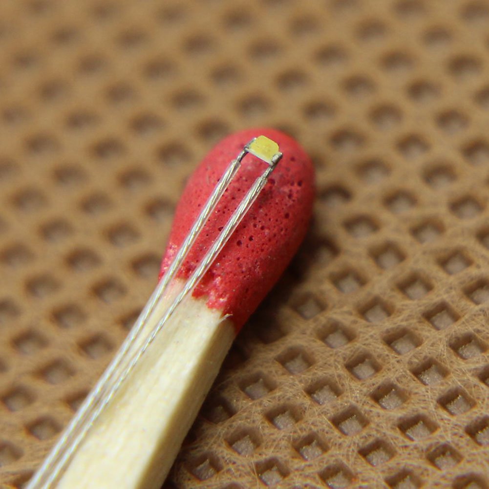 Evemodel 20Stk. SMD LED 0402 Vorgelötete Mikrolitzenleiter Modellbau Dekor Minigarten Puppemhaus Diycraft (weiß) - 5