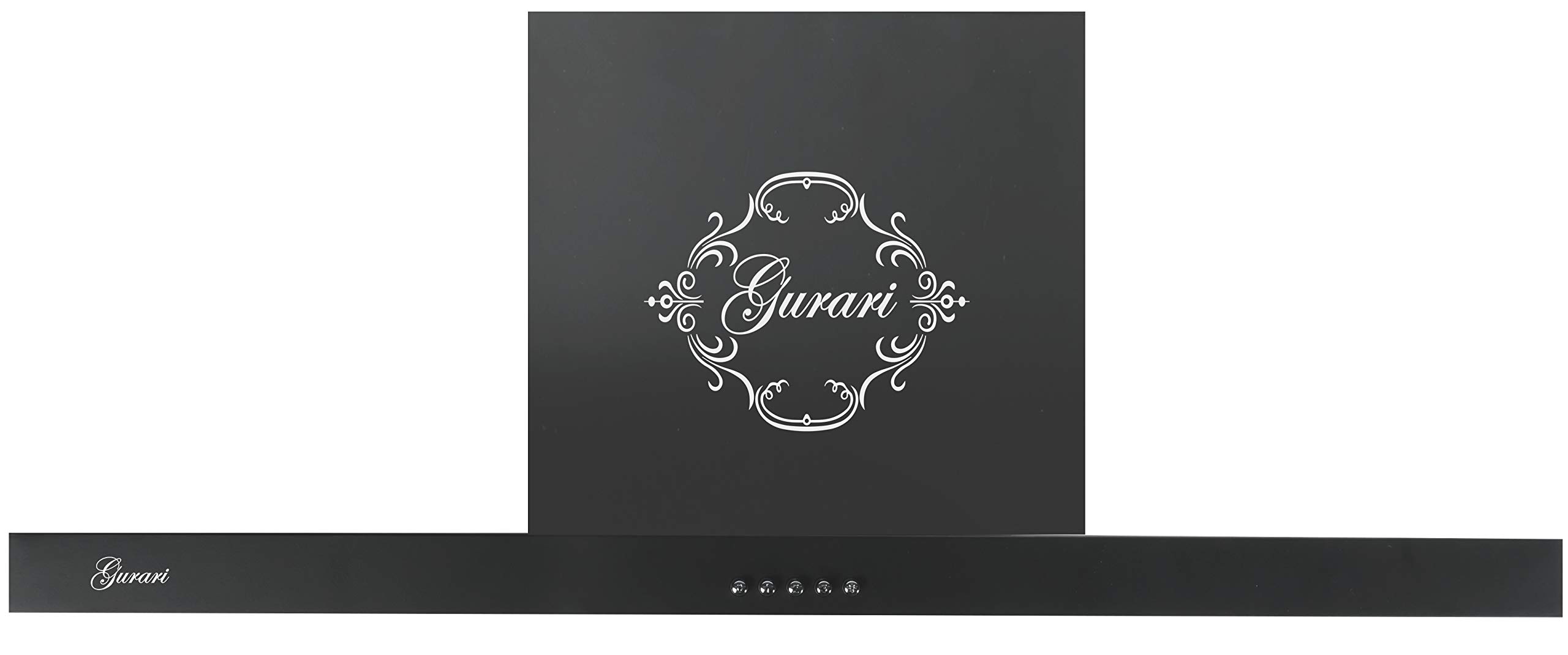 Gurari 461 BL Hotte aspirante murale 90 cm •1000m³/h•Hotte murale Luxe • 3 vitesses •LED •Noir •Recirculation possible