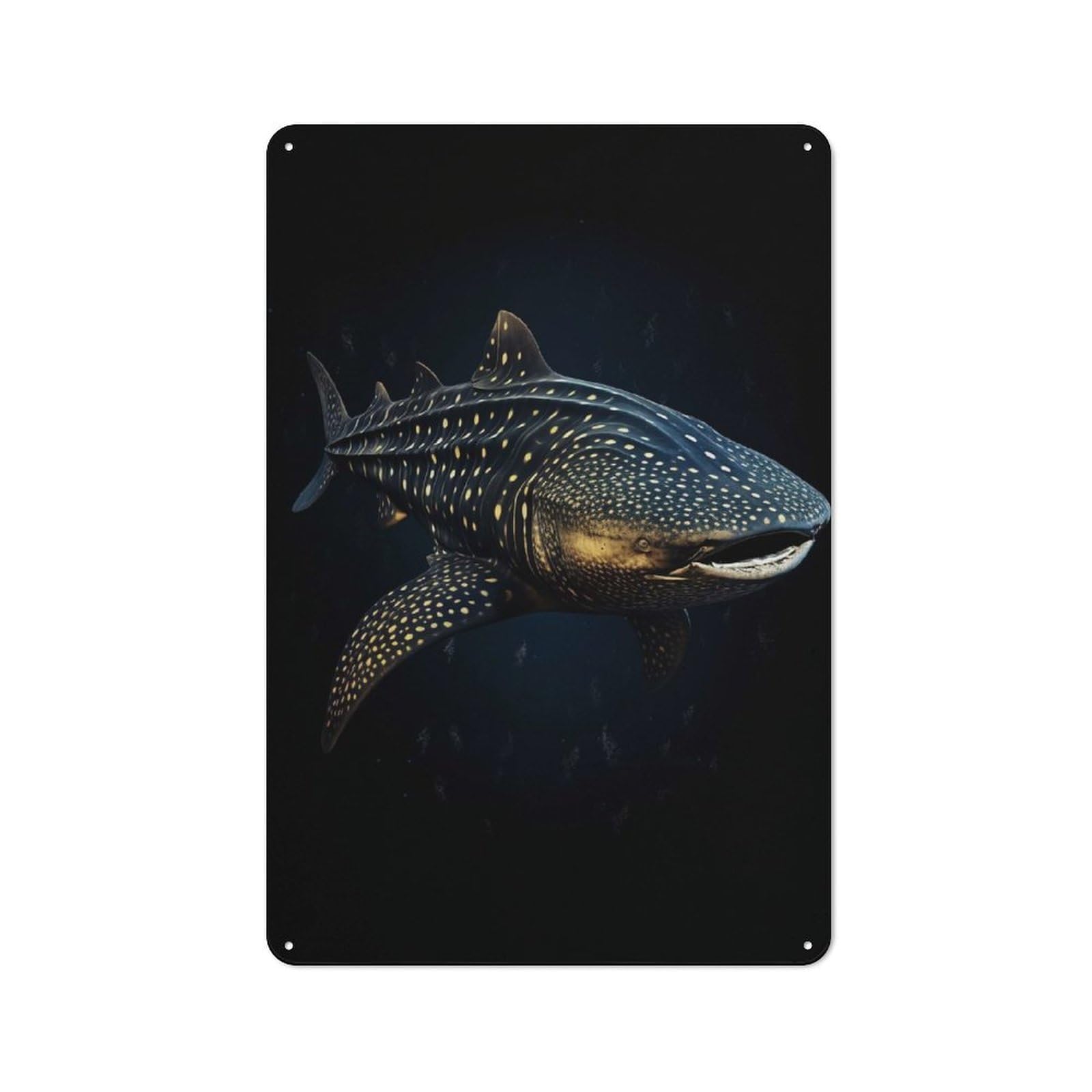 Junmoney Whale Shark Tin Sign 30X20cm With For Home Bar Wall, Vintage Decor, Suited To Home Bar Decor Fans