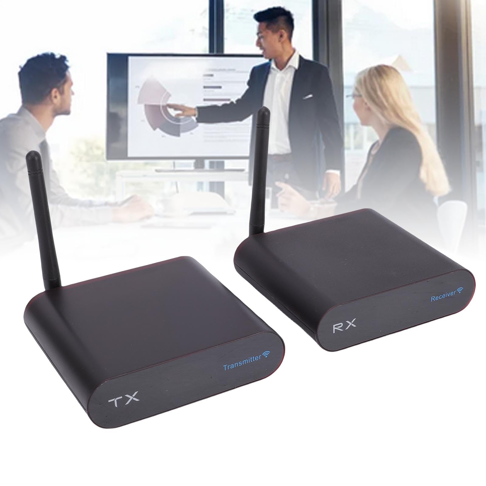 Fabater Receptor y Transmisor AV Inalámbrico Compacto, Diseño Plug-and-Play de 5,8 GHz para Opciones de Conectividad Flexibles en la Sala de Estar/Cine en Casa (Enchufe de la UE)