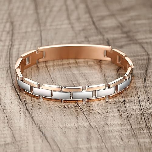 Miniatura 3 de Pulseras de identificación de alerta médica con grabado gratuito para hombres y mujeres, pulseras de identificación de alerta de emergencia de acero