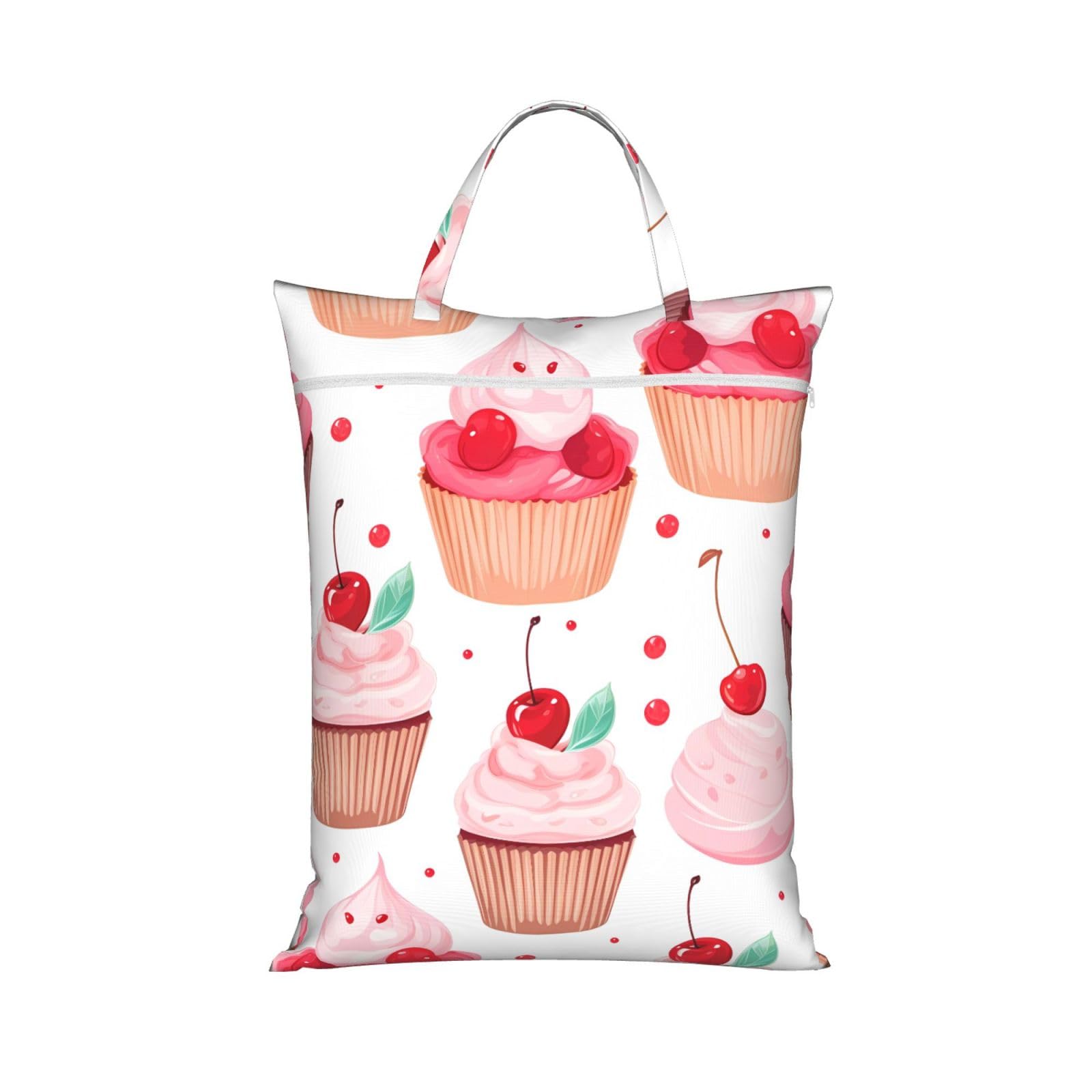 Cupcake Travel Laundry Bag With Zipper Dirty Clothes Bag Water Resistant Laundry Storage Sack Portable Organizer For Travel Beach School Camping Gym