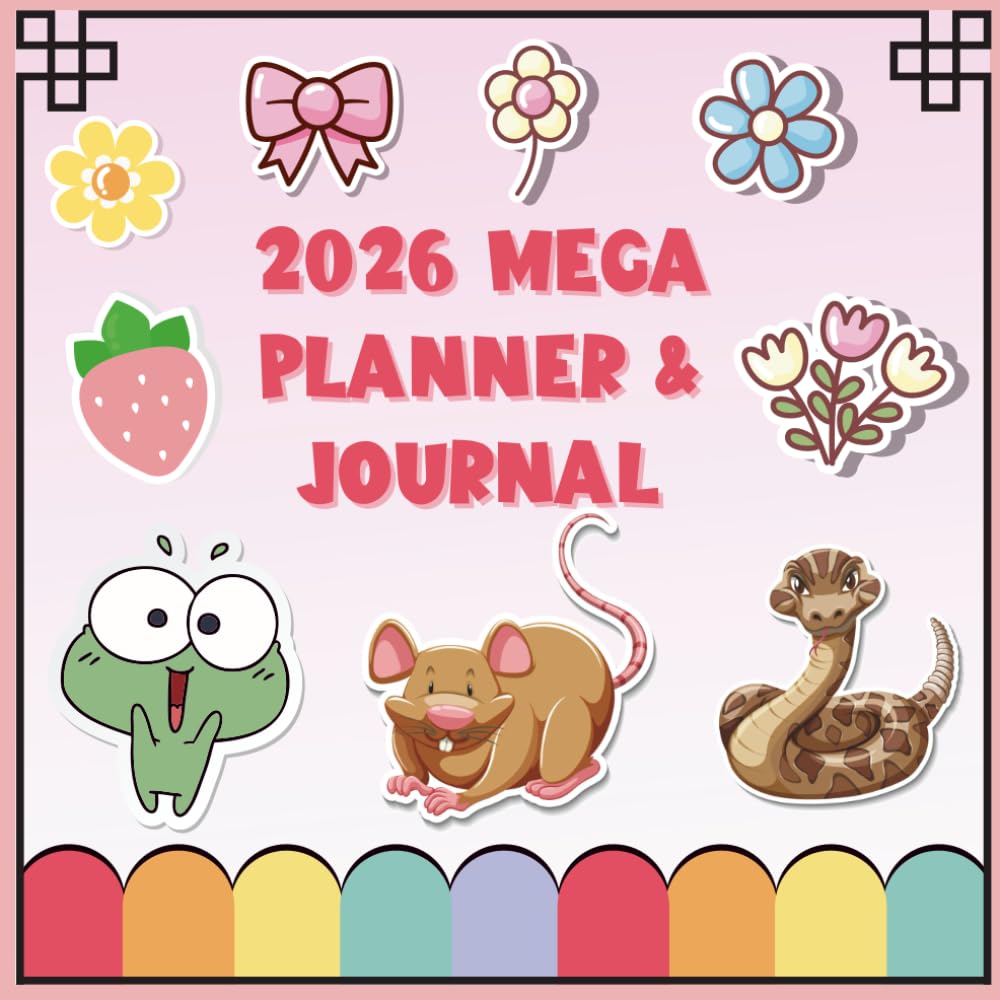 2026 Mega Planner & Journal: Daily, Weekly & Monthly Organizer with Coloring Pages, Calendar, Habit Trackers, Challenges, Bucket Lists, Fitness & Meal Planning