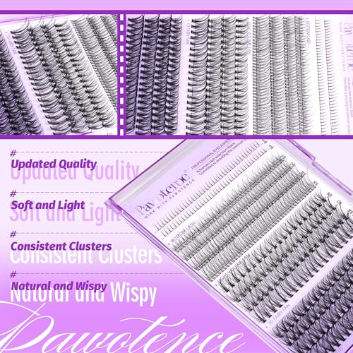 Image of Pawotence Lash Extension Kit Lash Clusters Multi-types Individual Lashes Natural Bottom, Light Volume, 20D 30D Clusters Eyelash Extension Kit with Lash Bond and Seal, Lash Applicator for Self Use