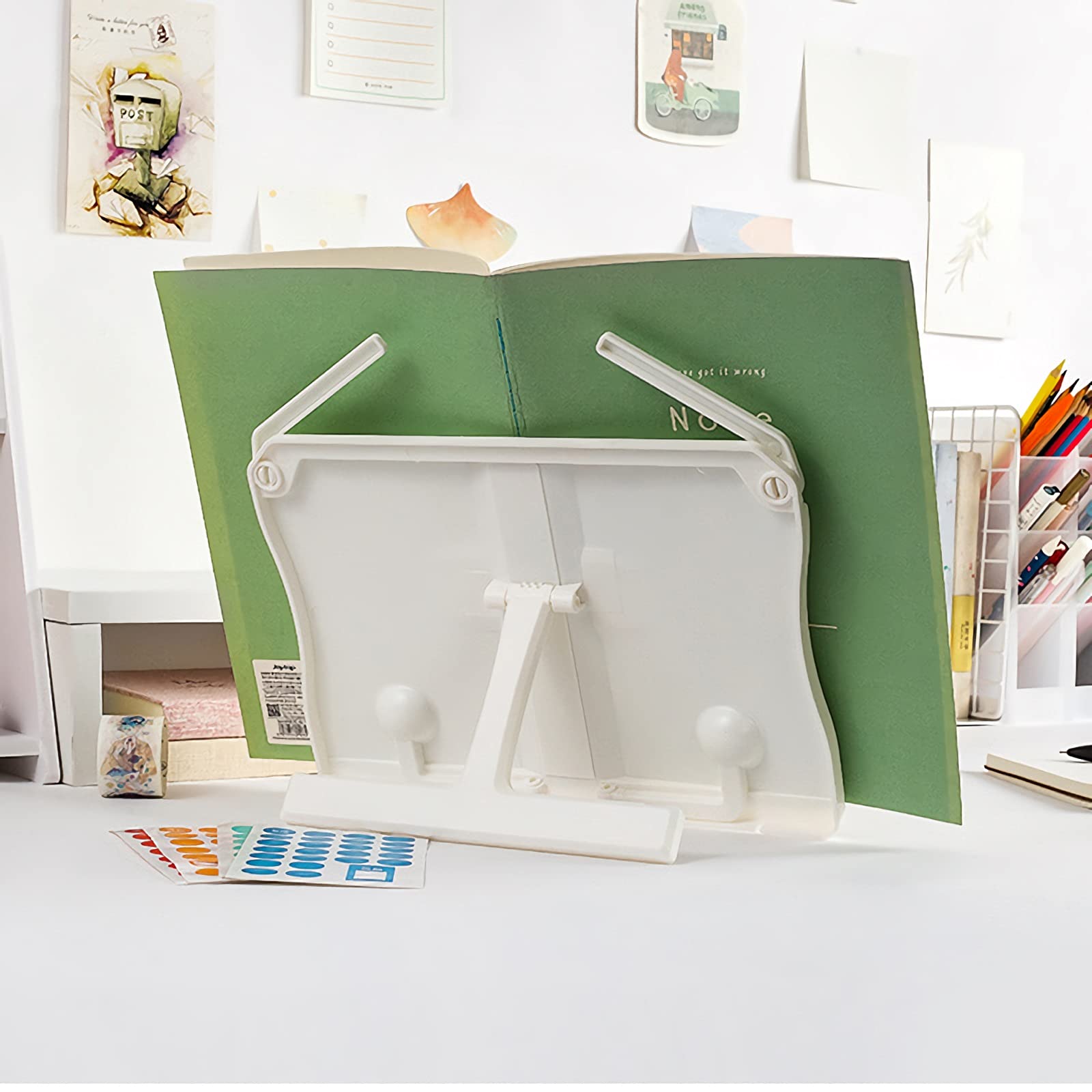 Soporte de Lectura Estufa de escritorio resistente para libros de texto, tableta, 10 x 8 pulgadas de lectura portátil plegable plegable libro multiusos hoja de música soporte para Casa, Oficina, Escue