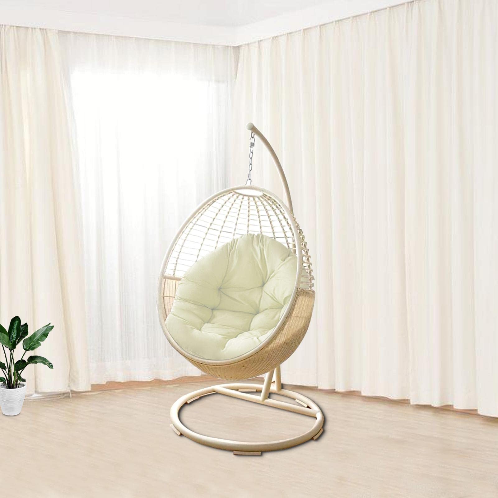 Cojín de Silla de Cesta Colgante Grueso, Lavable, Repuesto de cojín para Silla de Huevo, cojín de Silla de Huevo Colgante, , Grueso, cómodo cojín para Asiento para Interior y Exterior,