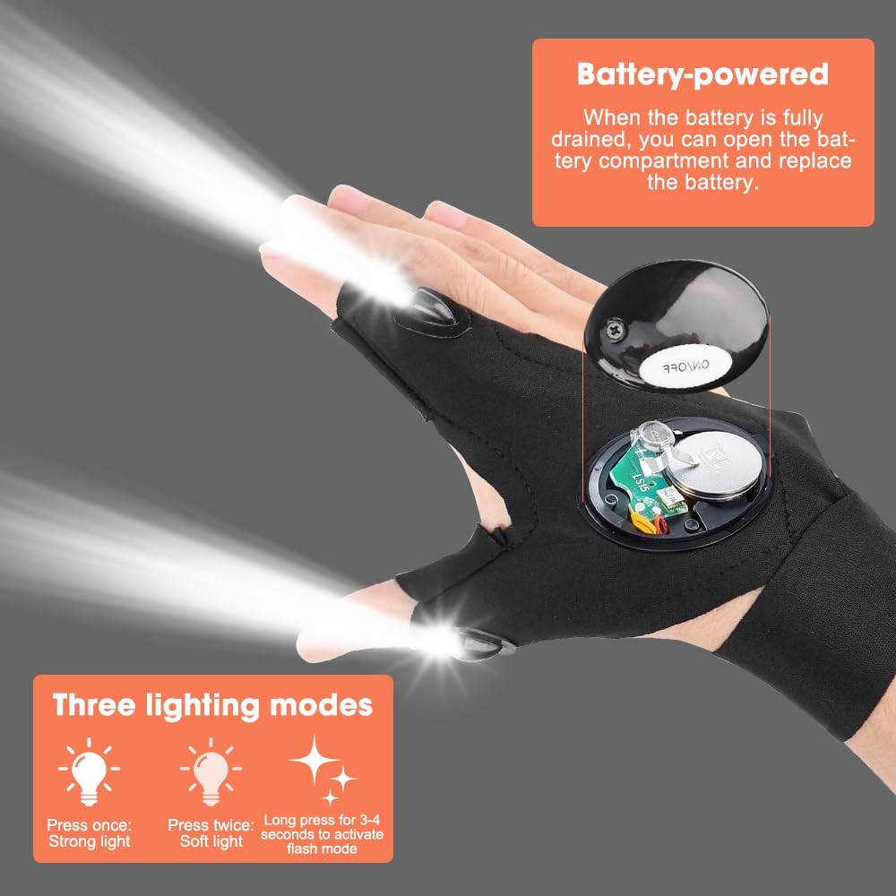 Guantes de Pesca Con Luz LED, Accesorios, Calendario de Adviento, Relleno y Gadgets Para Hombres 2025