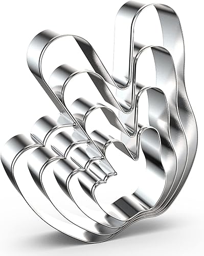 PeaceVictory - Juego de cortador de galletas con dedos para hornear, 5432 pulgadas, 4 piezas, acero inoxidable