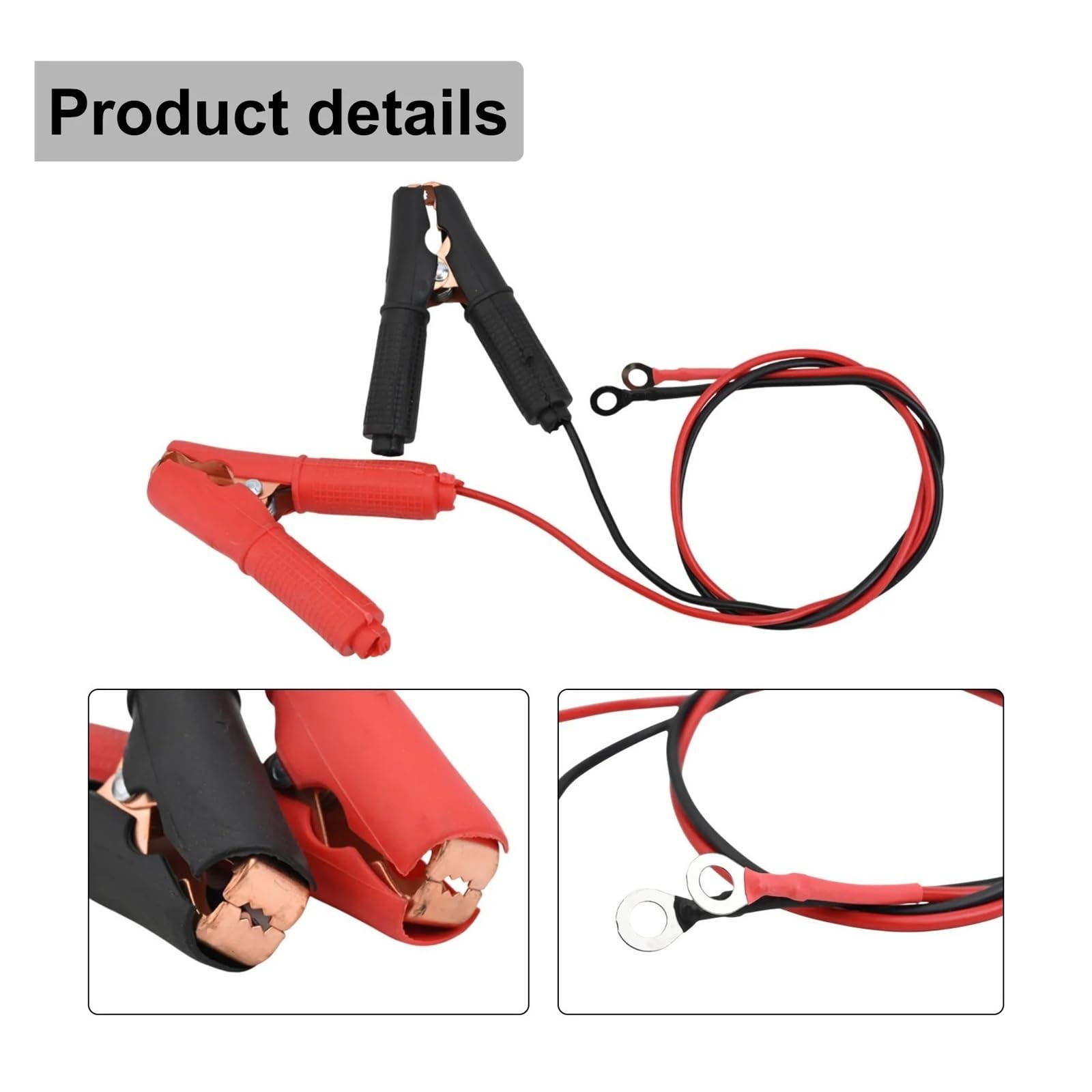Yvxotrxnk Pince de batterie 12 V 24 V très résistante - 0,6 m - Connexion haute puissance pour voiture, camion, SUV, remorque, urgence sur la route (1,8 m)